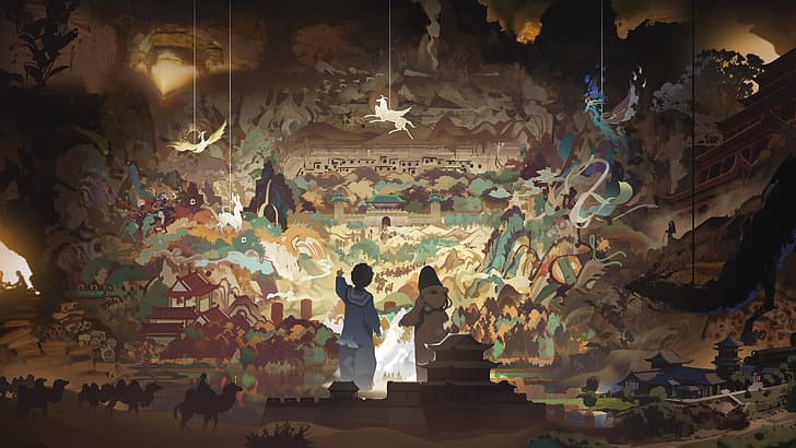 Wandmalerei aus der Kulturwelt von Dunhuang